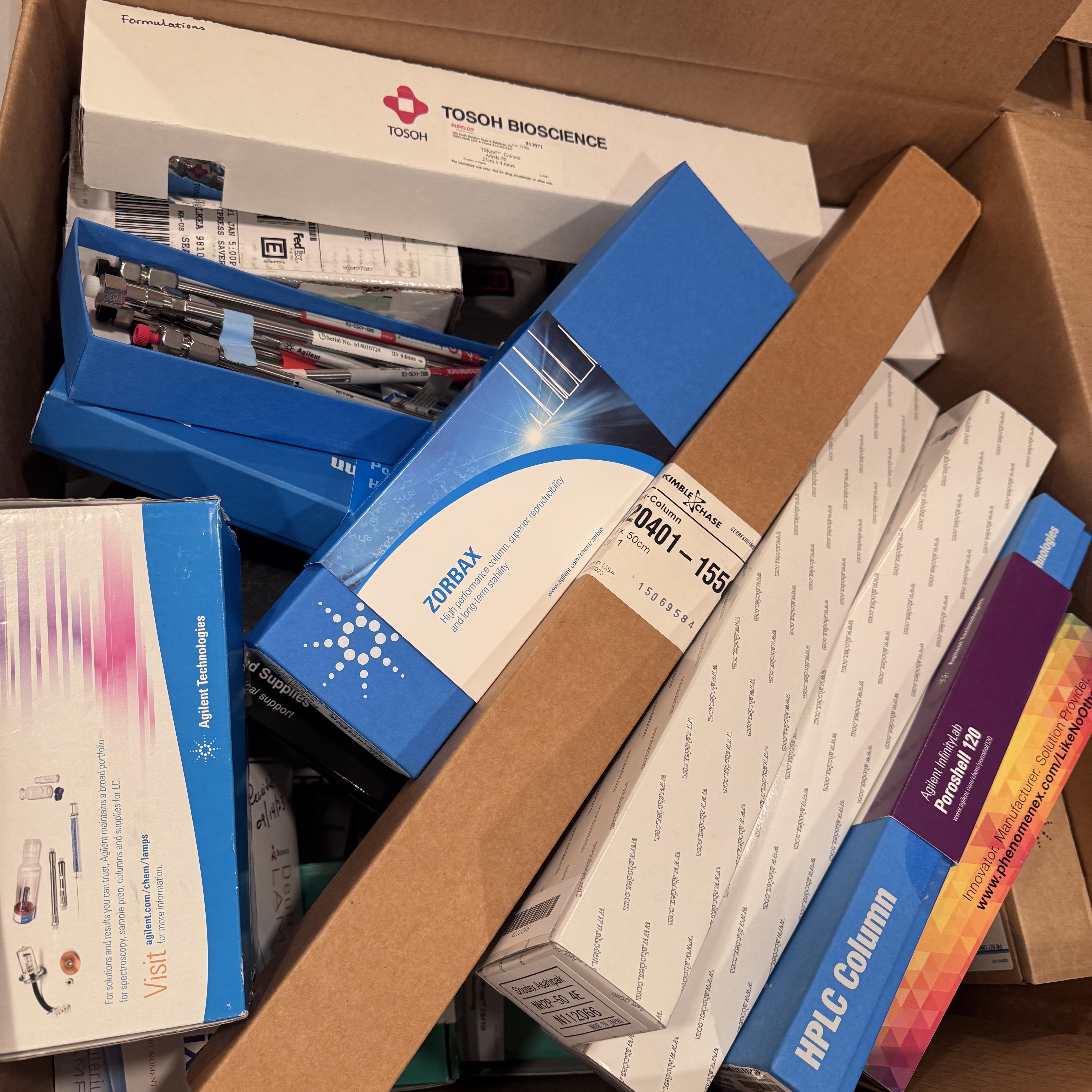 高效液相色譜柱（混裝型號，包括安捷倫，GE，賽默飛等需清點）